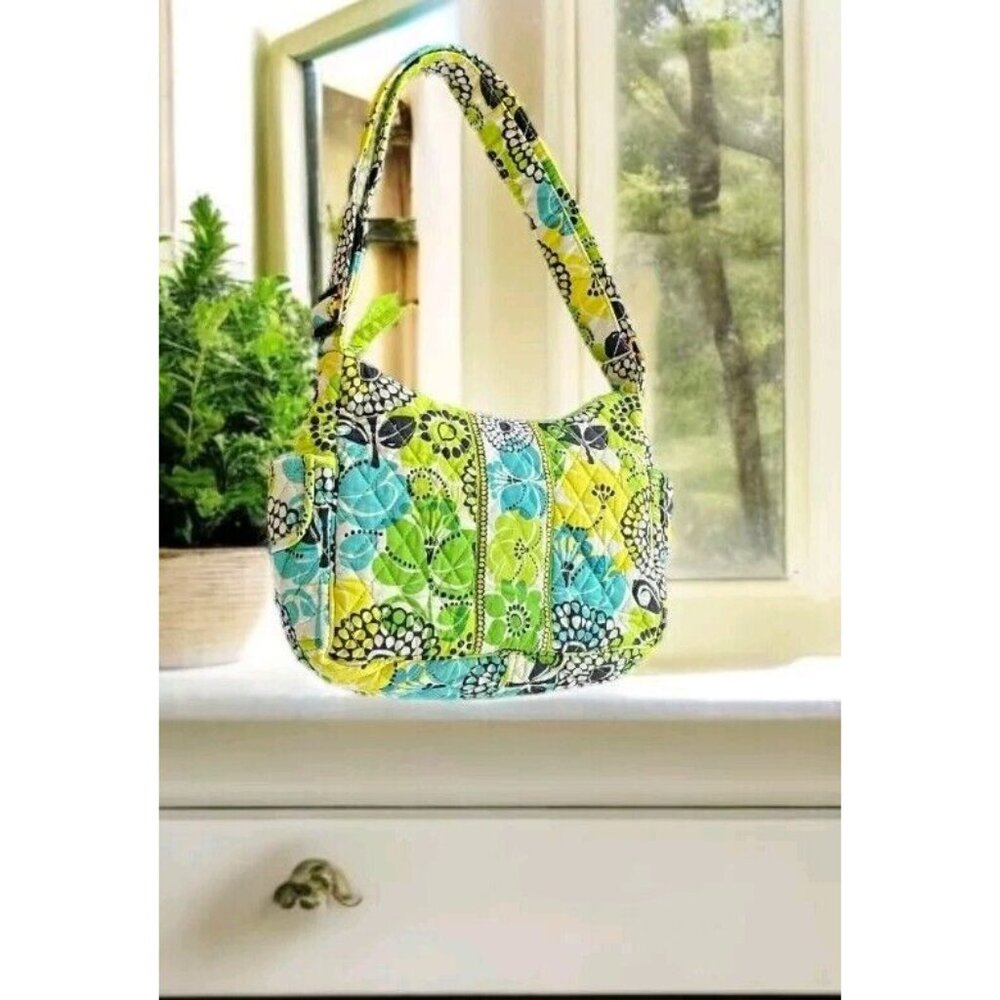 Vera Bradley LIME'S UP SADDLE  UP Large CROSSBODY Handbag TOTE Purse BOHO EUC